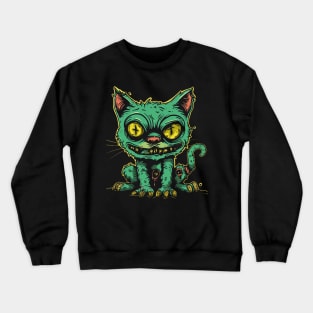 Creepy Cat Zombie Crewneck Sweatshirt